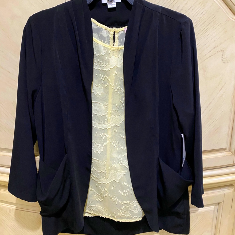 Bar III 3-Quarter Sleeve Soft Open Front Blazer